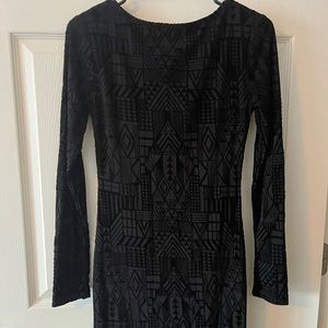 Velvet Patterned Midi Dress